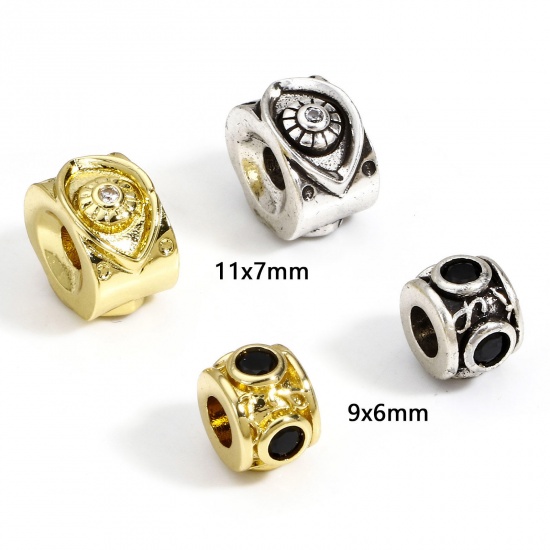 Picture of Brass Beads For DIY Charm Jewelry Making Multicolor Cylinder                                                                                                                                                                                                  