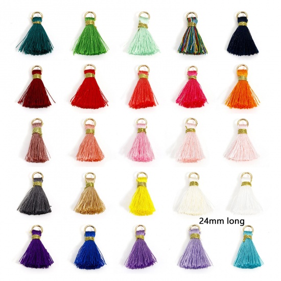 Imagen de 20 PCs Polyester Tassel Charms Tassel Multicolor 24mm