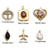 Image de 304 Stainless Steel Exquisite Charms Gold Plated Heart Round Micro Pave Clear Rhinestone Pink Cubic Zirconia