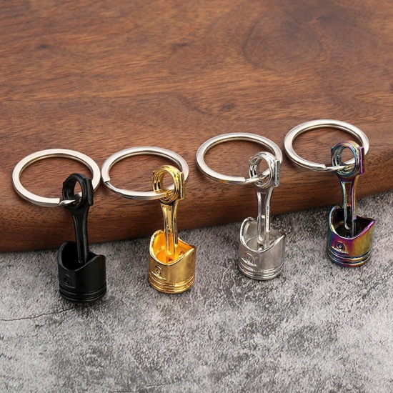 Picture of Punk Keychain & Keyring Multicolor Car Engine Modified Piston
