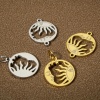 Image de Eco-friendly 304 Stainless Steel Religious Charms Multicolor Round Sun And Moon Face Hollow