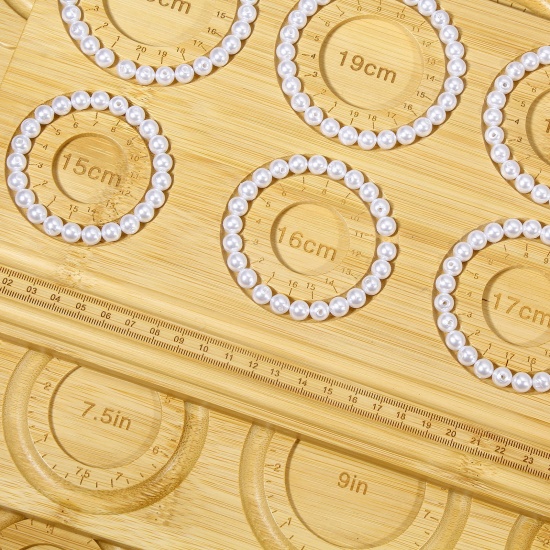 Immagine di 1 Pz Bambù Vassoio per Perline per Gioielli Fai-da-te, Collane, Braccialetti, Perline, Accessori per Infilatura, Tavola Artigianale Rettangolo Naturale