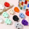Image de 5 PCs Silicone Beads For DIY Charm Jewelry Making Skeleton Skull Multicolor 3D About 21mm x 16.5mm, Hole: Approx 2.2mm
