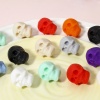 Image de 5 Pcs Perles pour DIY Fabrication de Bijoux en Silicone Halloween Multicolore Crâne 3D 21mm x 16.5mm, Trou: env. 2.2mm