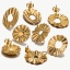 Immagine di 10 Pz 304 Acciaio Inossidabile Orecchino a Bottone per Orecchio con Accessori per Connettori ad Anello Geometrica goffratura Con Tappi Posta/Filo Dimensione: (20 misura)