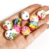 Image de 20 PCs Wood Spacer Beads For DIY Charm Jewelry Making Round Multicolor About 16mm Dia., Hole: Approx 3.4mm