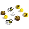 Bild von 10 Stück Holz Zwischenperlen Spacer Perlen für die Herstellung von DIY-Charme-Schmuck Biene Bunt