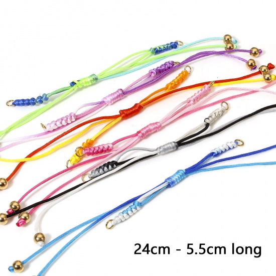 Picture of Polyester Braided Semi-finished Bracelets For DIY Handmade Jewelry Making Accessories Findings Multicolor Adjustable