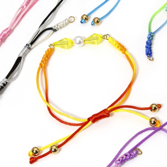 Picture of Polyester Braided Semi-finished Bracelets For DIY Handmade Jewelry Making Accessories Findings Multicolor Adjustable