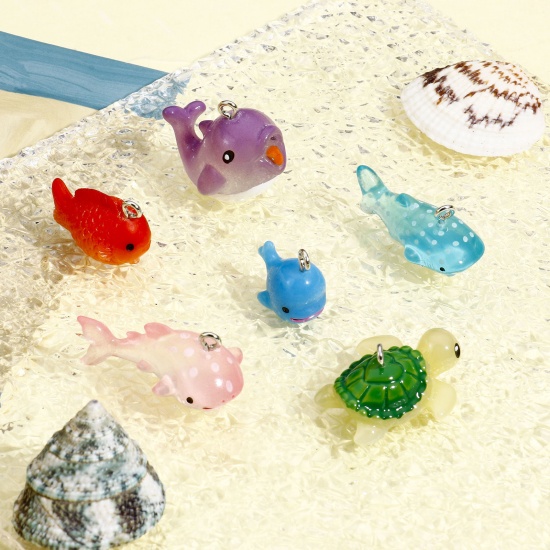 Picture of Resin Ocean Jewelry Charms Silver Tone 3D