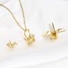 Picture of Brass Origami Charms 14K Real Gold Plated Origami Crane 3D