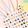 Bild von 2 Stück Messing und Glas Charms Echtgold plattiert Bunt Pentagramm Stern 9,5mm x 7,5mm