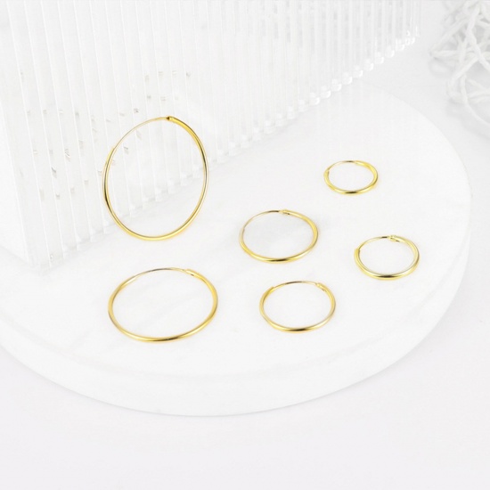 Picture of Sterling Silver Hoop Earrings Round
