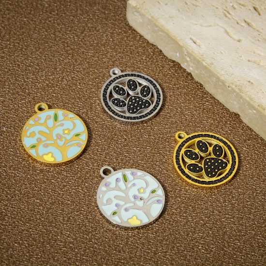 Picture of 304 Stainless Steel Charms Round