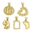 Imagen de 1 Unidad Enchapado al Vacío 304 Acero Inoxidable Colgantes Charms Chapado en Oro de 18K
