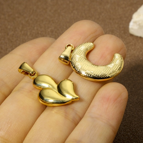 Bild von 1 Stück Vakuumbeschichtung 304 Edelstahl Charm-Anhänger 18K Gold plattiert