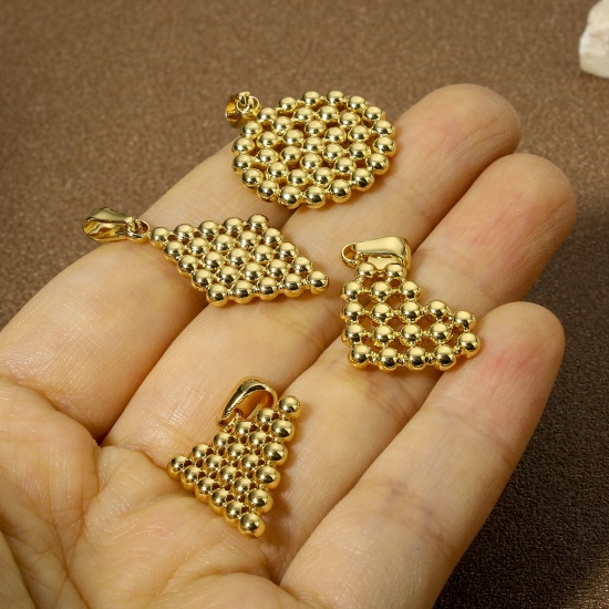 Bild von 1 Stück Vakuumbeschichtung 304 Edelstahl Charm-Anhänger Geometrie 18K Gold plattiert