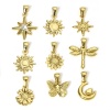 Picture of Vacuum Plating 304 Stainless Steel Charm Pendant 18K Gold Plated