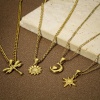 Picture of Vacuum Plating 304 Stainless Steel Charm Pendant 18K Gold Plated