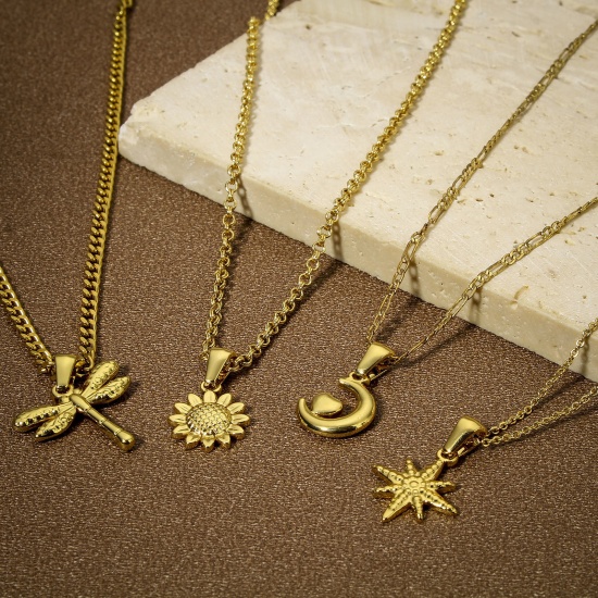 Bild von 1 Stück Vakuumbeschichtung 304 Edelstahl Charm-Anhänger 18K Gold plattiert