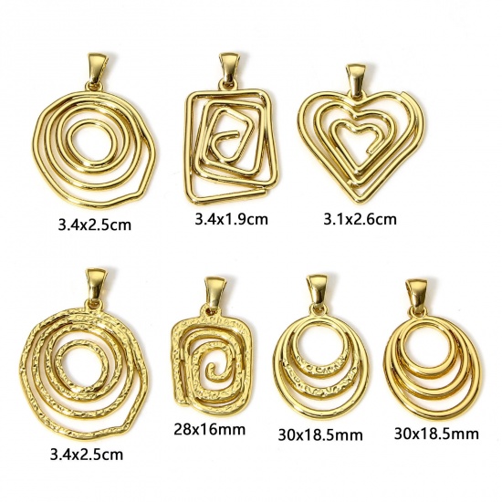 Picture of 304 Stainless Steel Charms 18K Gold Color Irregular