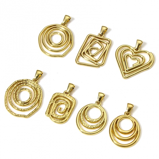 Picture of 304 Stainless Steel Charms 18K Gold Color Irregular