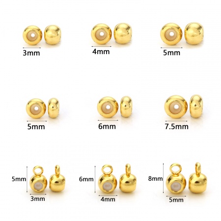 10 Pcs Perles à Fermoir Coulissant en Laiton Rond
