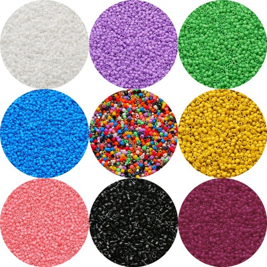 Immagine di 10 Grams Seed Beads Glass Cylinder Multicolor Opaque About 2mm Dia., Hole: Approx 0.8mm