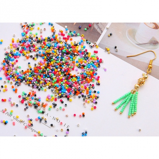 Picture of Glass Delica Seed Beads Round Bugle Multicolor Opaque About 2mm Dia.