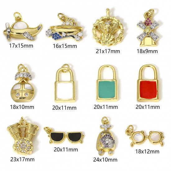 Picture of Brass Charms 18K Real Gold Plated Vehicle