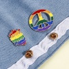 Image de 5 PCs Zinc Based Alloy Rainbow Pin Brooches Peace Symbol Heart Gold Plated Multicolor Enamel