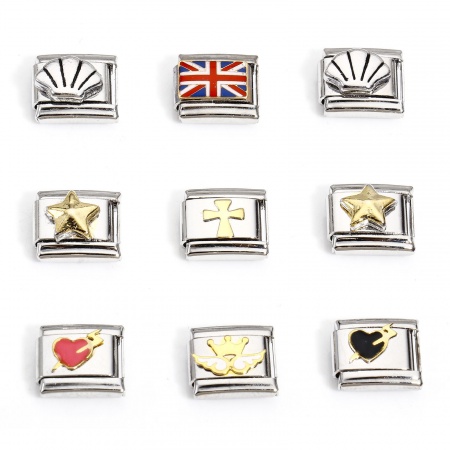 1 Pièce Bracelet à Maillons Breloques Italiens Accessories de Fabrication de Bracelets Bijoux DIY en 304 Acier Inoxydable Argent Mat Rectangle 10mm x 9mm