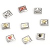 Picture of 304 Stainless Steel Italian Charm Links For DIY Bracelet Jewelry Making Silver Tone Rectangle 10mm x 9mm