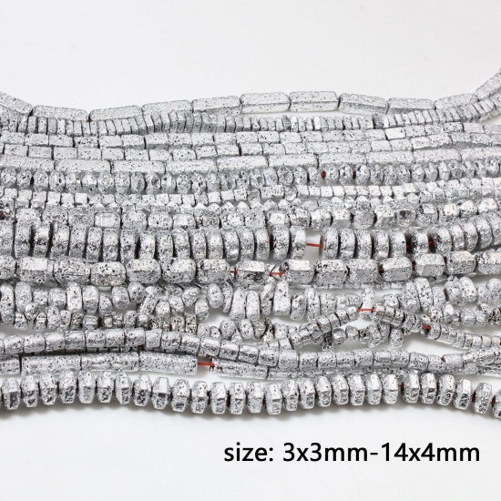 Immagine di 1 Filo Ematite ( Naturale ) Perline per la Creazione di Gioielli con Ciondoli Fai-da-te Argento Placcato Metallico