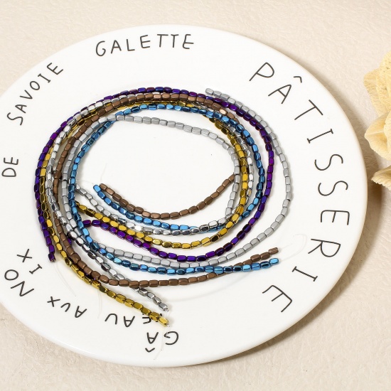 Image de 1 Enfilade Perles pour DIY Fabrication de Bijoux de Charme en Hématite （ Naturel ） Rectangle Cuboïde Multicolore 5mm x 3mm