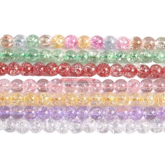 Picture of Crystal ( Synthetic ) Beads For DIY Jewelry Making Round Crackle