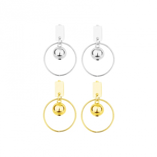 Picture of Brass Stylish Earrings Multicolor Ball Circle Ring                                                                                                                                                                                                            