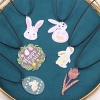 Bild von PU & Acrylic Easter Day Pendant Necklace Multicolor Wreath Message " Happy Easter "