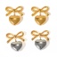 Picture of Hypoallergenic Stylish Ins Style Real Gold Plated 304 Stainless Steel Bowknot Heart Earrings For Women Party