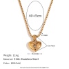 Imagen de 1 Unidad Enchapado al Vacío Ecológico Retro día de San Valentín Oro Real Chapado 316 Acero Inoxidable Link Curb Chain Corazón Estrella Collar con Colgante Para Mujeres Día de San Valentín