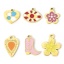 Picture of Eco-friendly 304 Stainless Steel Stylish Charms Gold Plated Multicolor Flower Enamel