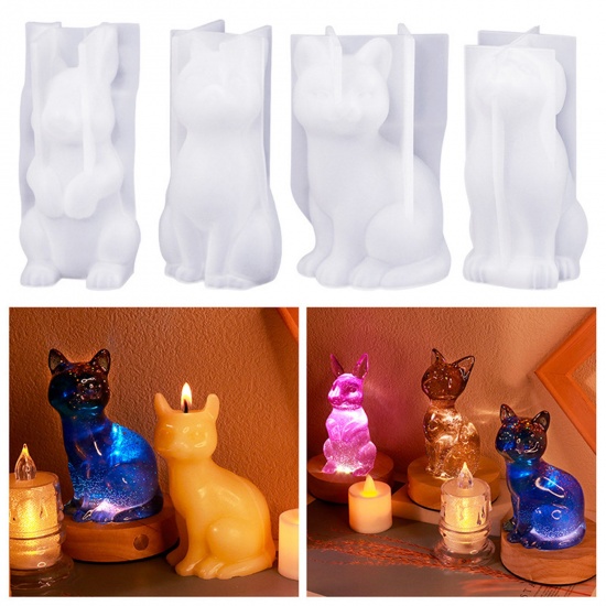Picture of 1 Piece Silicone Resin Mold For Candle Soap DIY Making White