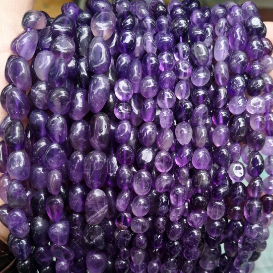 Picture of Amethyst ( Natural ) Beads For DIY Charm Jewelry Making Irregular Purple