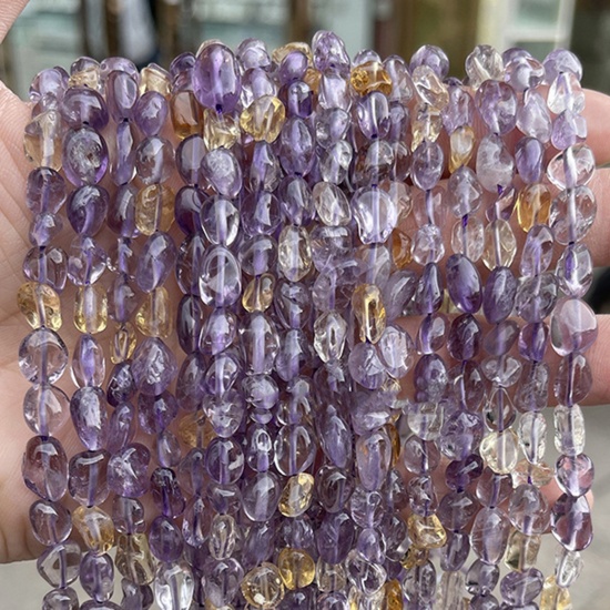 Immagine di 1 Filo Ametrino ( Naturale ) Perline per la Creazione di Gioielli con Ciondoli Fai-da-te Irregolare