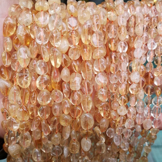 Immagine di 1 Filo Citrino ( Naturale ) Perline per la Creazione di Gioielli con Ciondoli Fai-da-te Irregolare