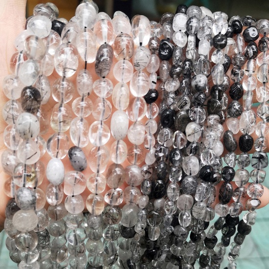 1 Strand Tourmaline Quartz ( Natural ) Beads For DIY Charm Jewelry Making Irregular の画像