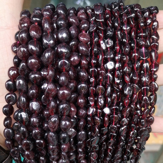 Immagine di 1 Filo Granato ( Naturale ) Perline per la Creazione di Gioielli con Ciondoli Fai-da-te Irregolare Colore di Vino Rosso