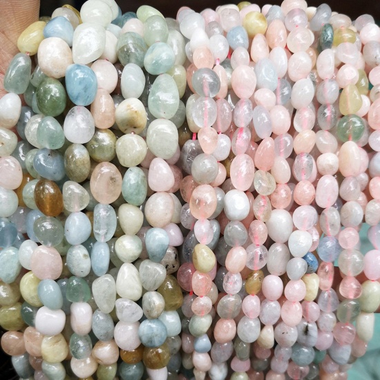 Immagine di 1 Filo Morganite ( Naturale ) Perline per la Creazione di Gioielli con Ciondoli Fai-da-te Irregolare Multicolore