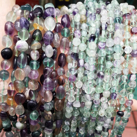 Picture of Fluorite ( Natural ) Beads For DIY Charm Jewelry Making Irregular