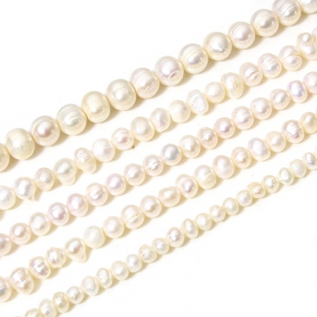 (Grade B) Natural Freshwater Cultured Pearl Baroque Beads For DIY Jewelry Making Irregular Creamy-White